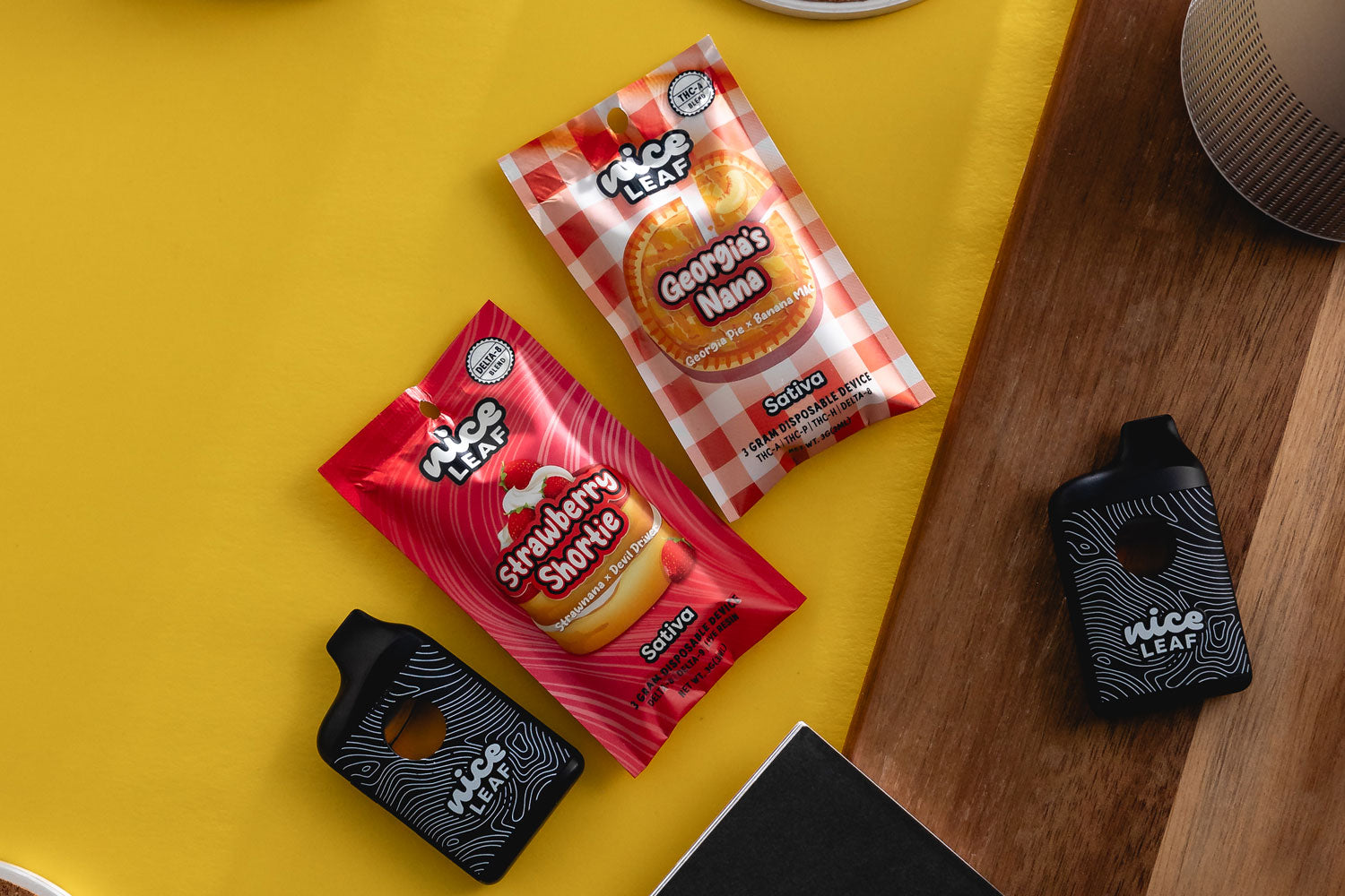 Strawberry Shortie Disposable Vape Pen on a table.