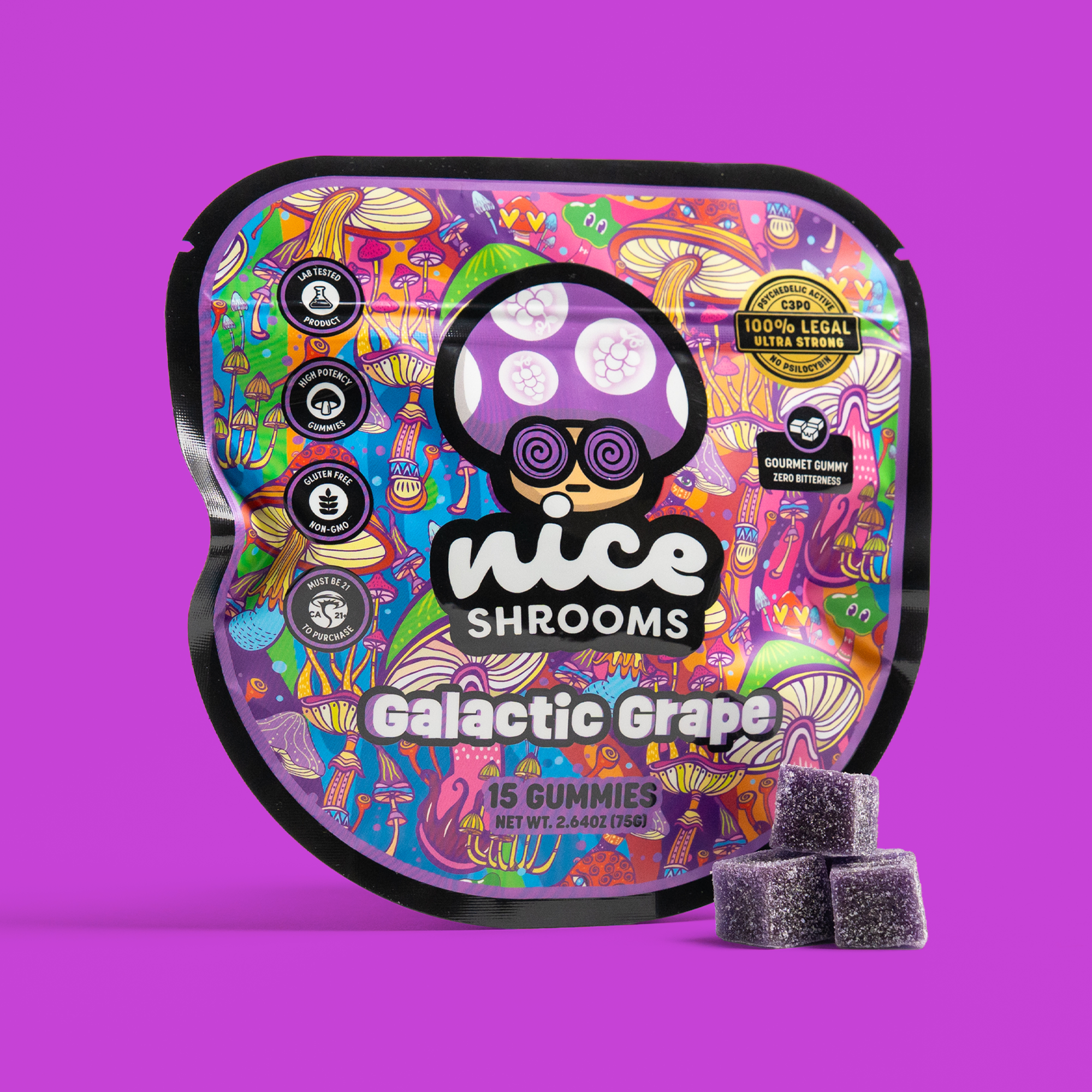 Galactic Grape Mushroom Gummies - Nice Leaf