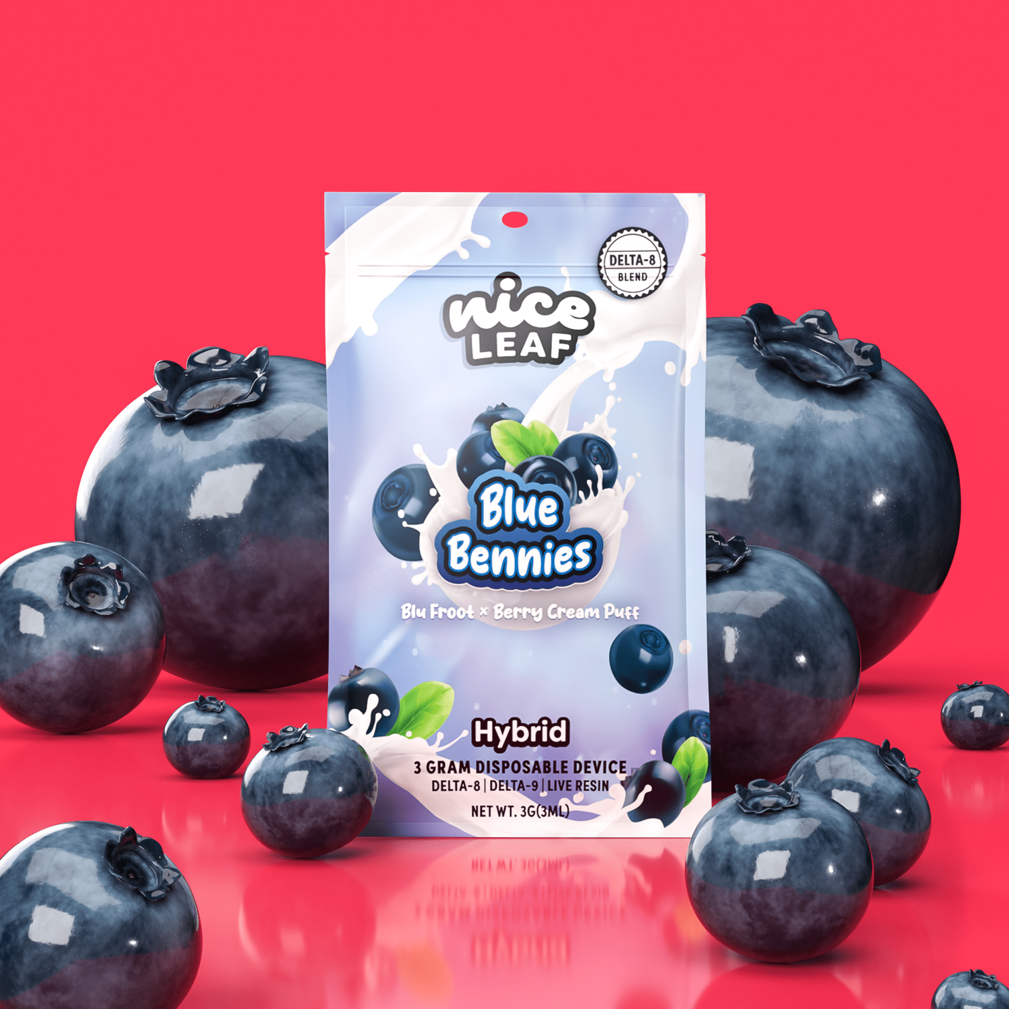 Blue Bennies Delta-8 THC 3G Vape Pen (Blu Froot) - Nice Leaf