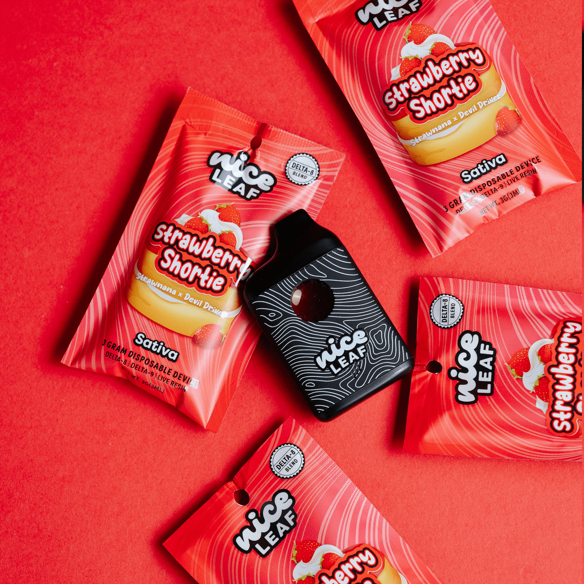 Strawberry Shortie Delta-8 THC 3G Vape Pen (Strawnana) - Nice Leaf