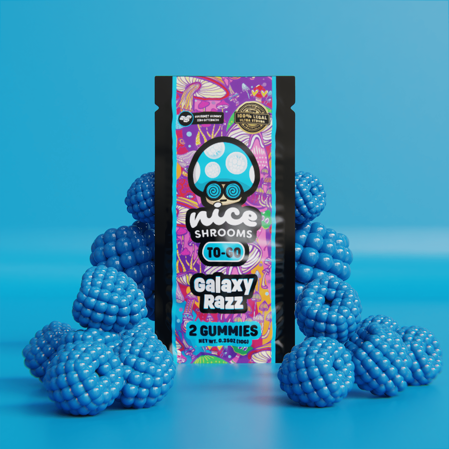 Galaxy Razz Mushroom Gummies - Nice Leaf