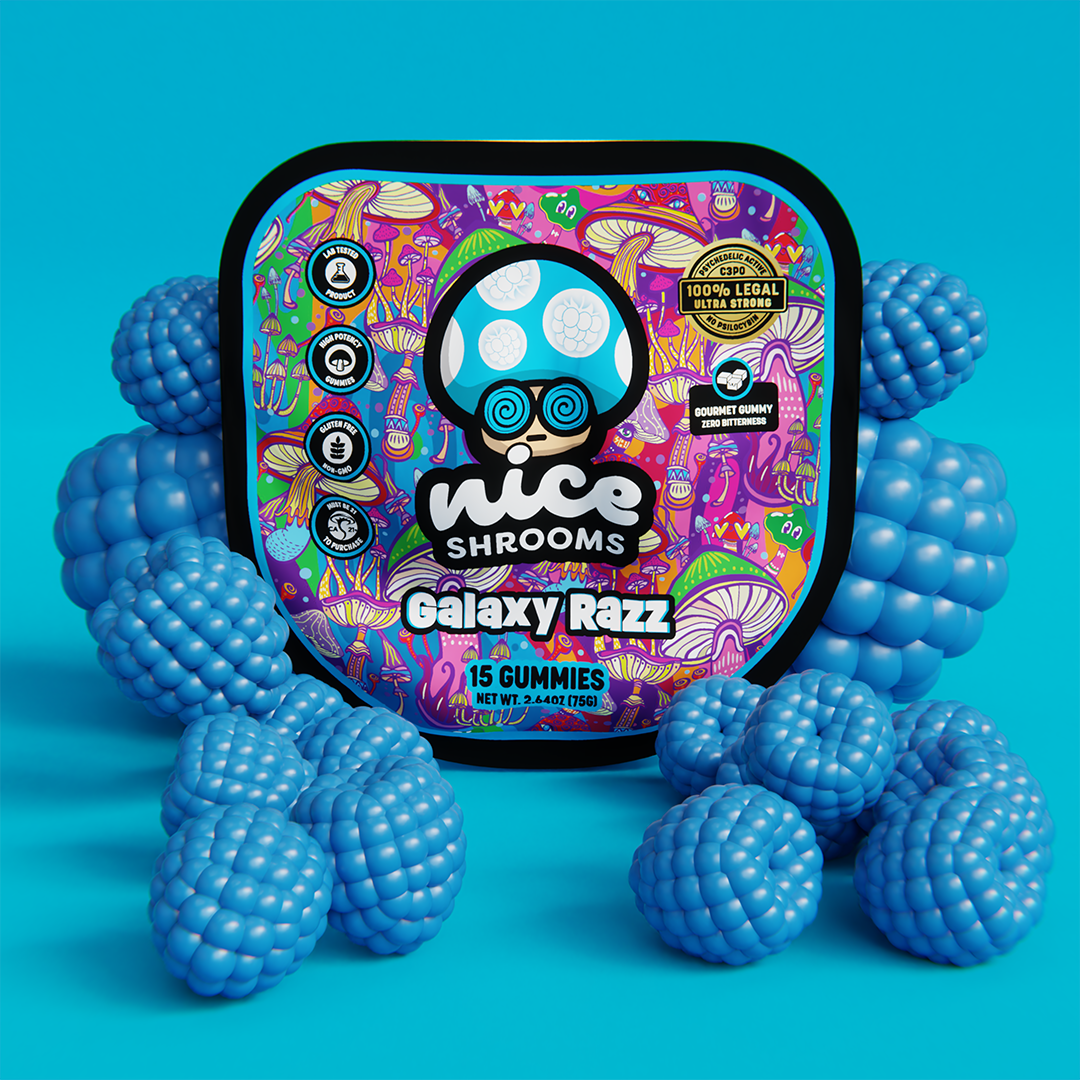Galaxy Razz Mushroom Gummies - Nice Leaf