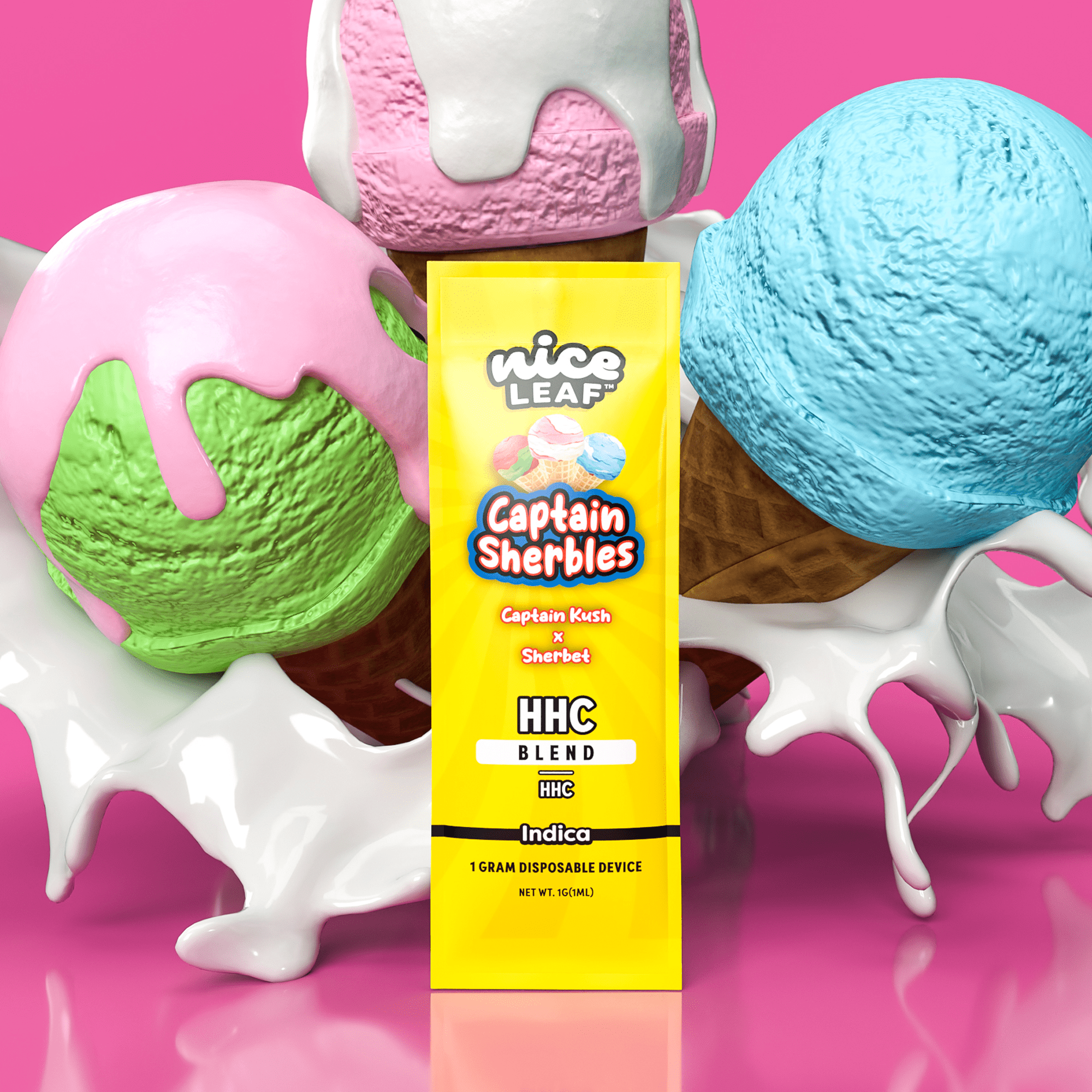 Captain Sherbbles HHC 1G Vape Pen (Captain Kush) - Nice Leaf