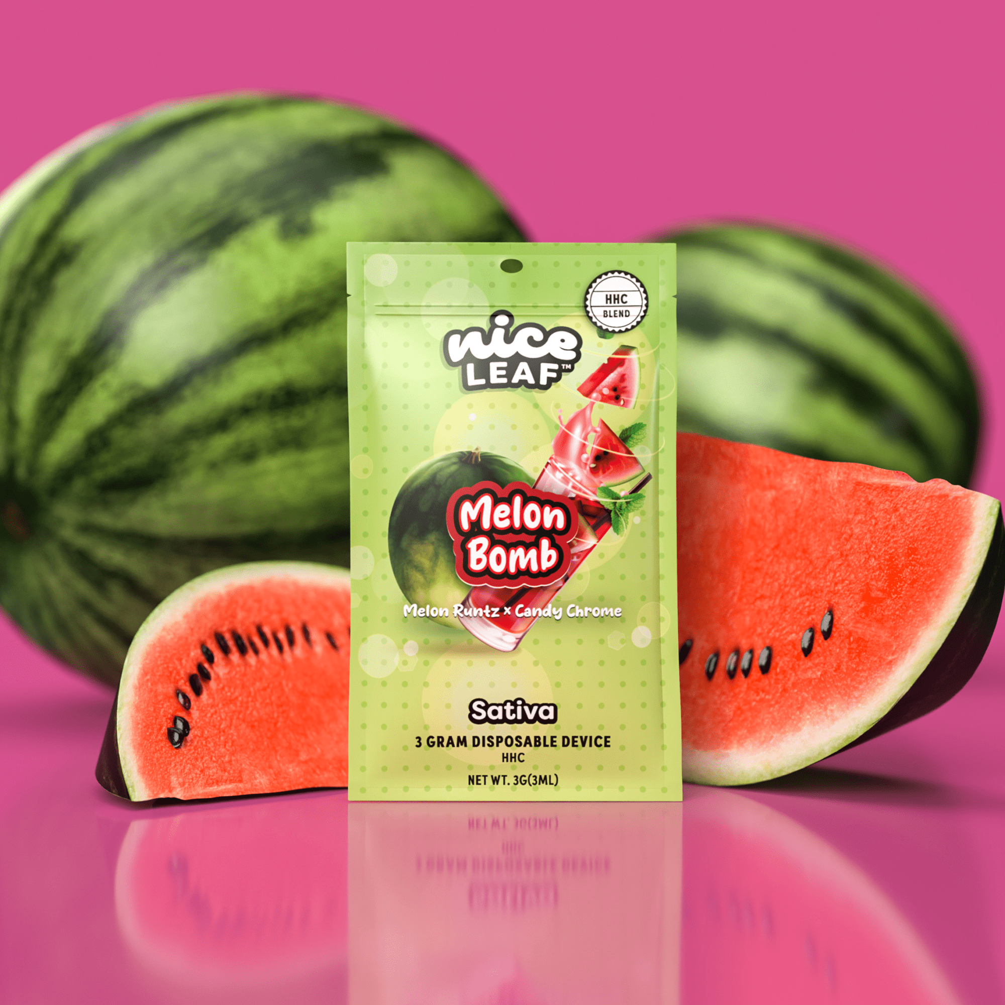 Melon Bomb HHC 3G Vape Pen (Melon Runtz) - Nice Leaf