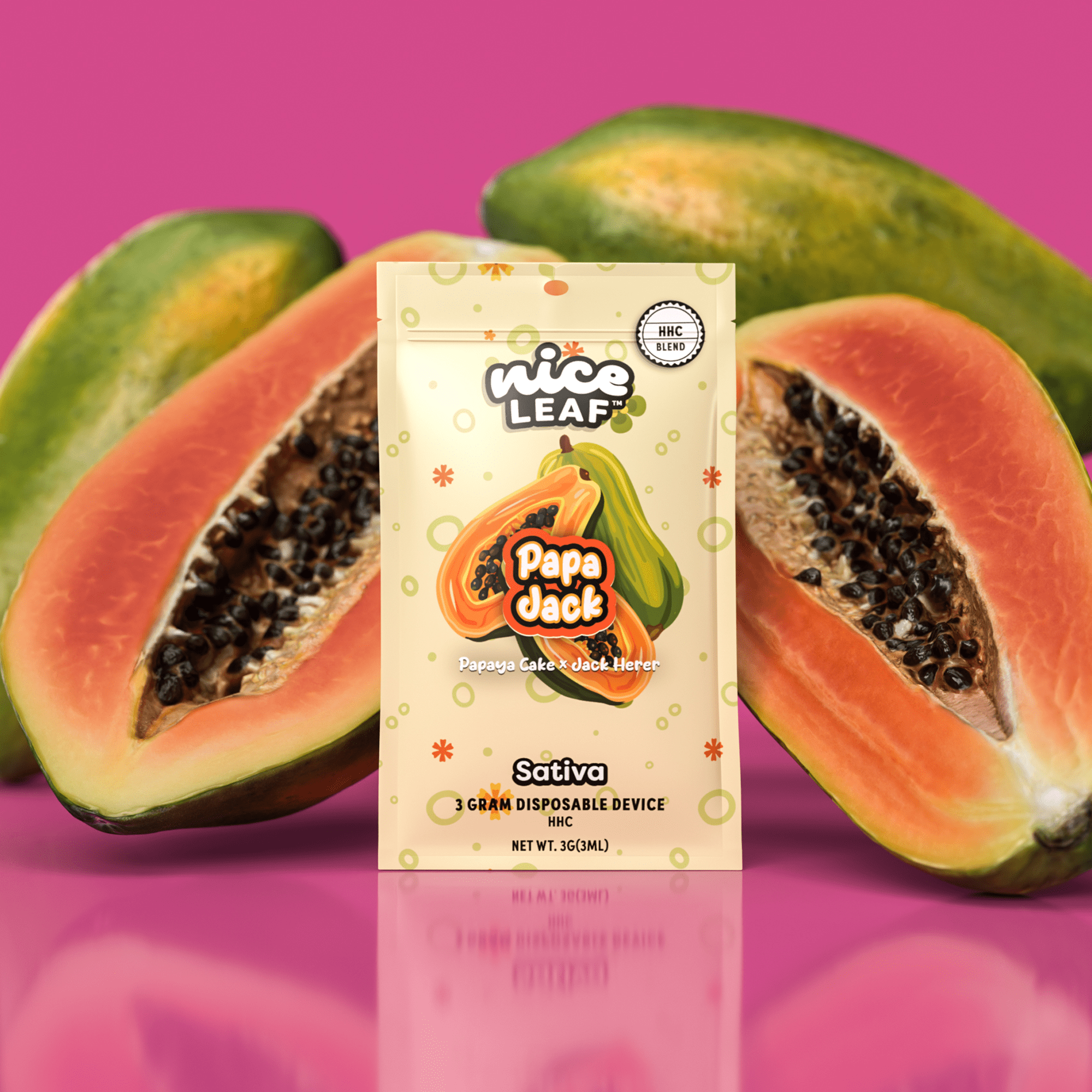 Papa Jack HHC 3G Vape Pen (Papaya Cake) - Nice Leaf