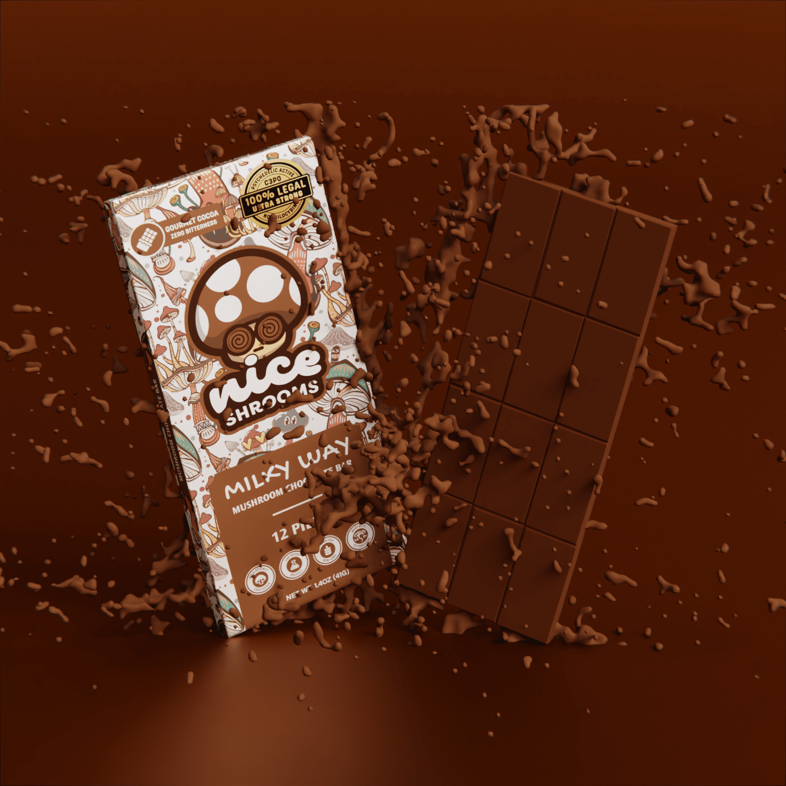 Milky Way Mushroom Chocolate Bar - Nice Leaf