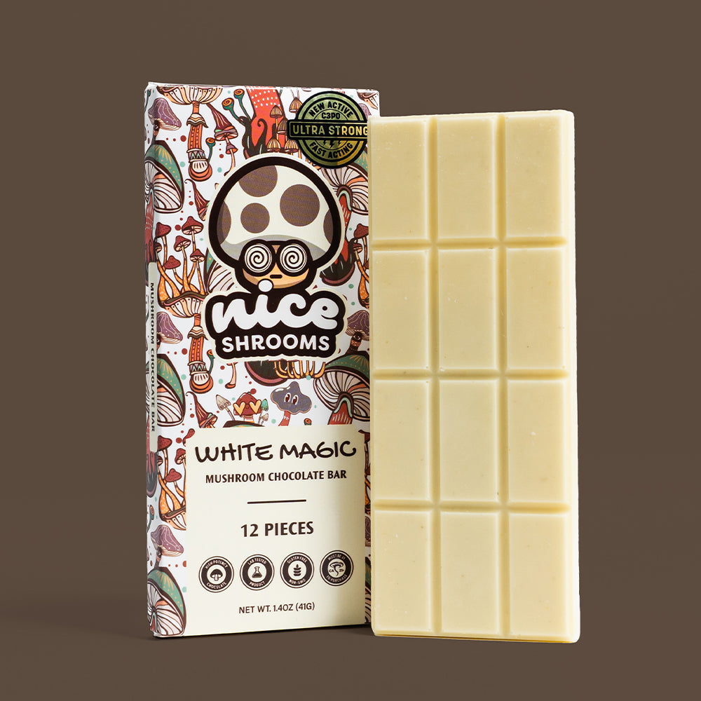 White Magic Mushroom Chocolate Bar