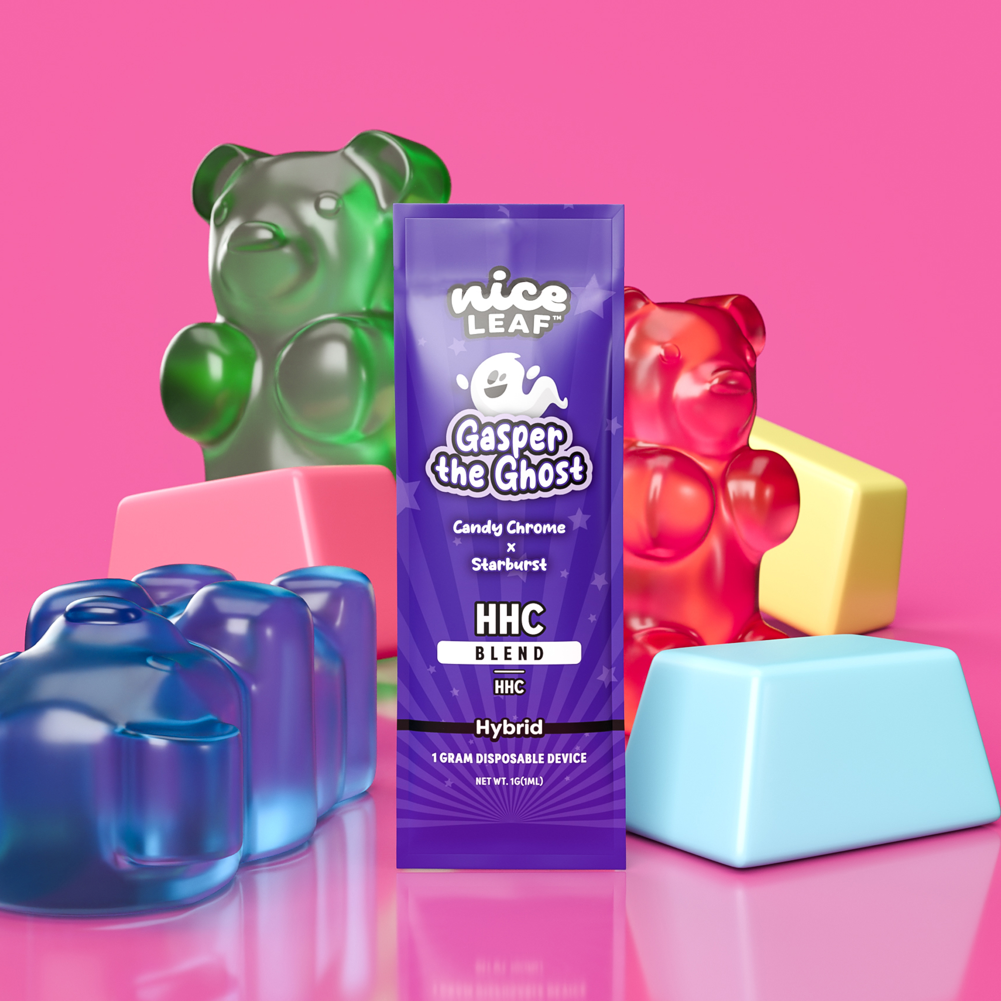 casper disposable vape review GASper the Ghost HHC Vape - Candy Chrome 1G
