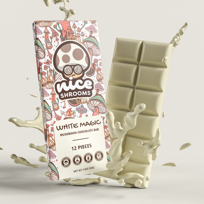 White Magic Mushroom Chocolate Bar